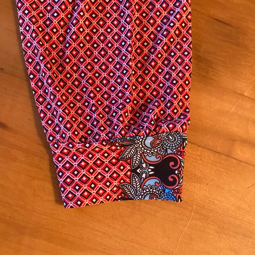 Vibrant Red and Blue Patterned Jumpsuit - Picture 6 of 6